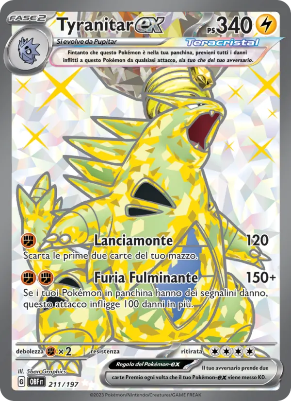 Tyranitar-ex Ossidiana Infuocata 211/197