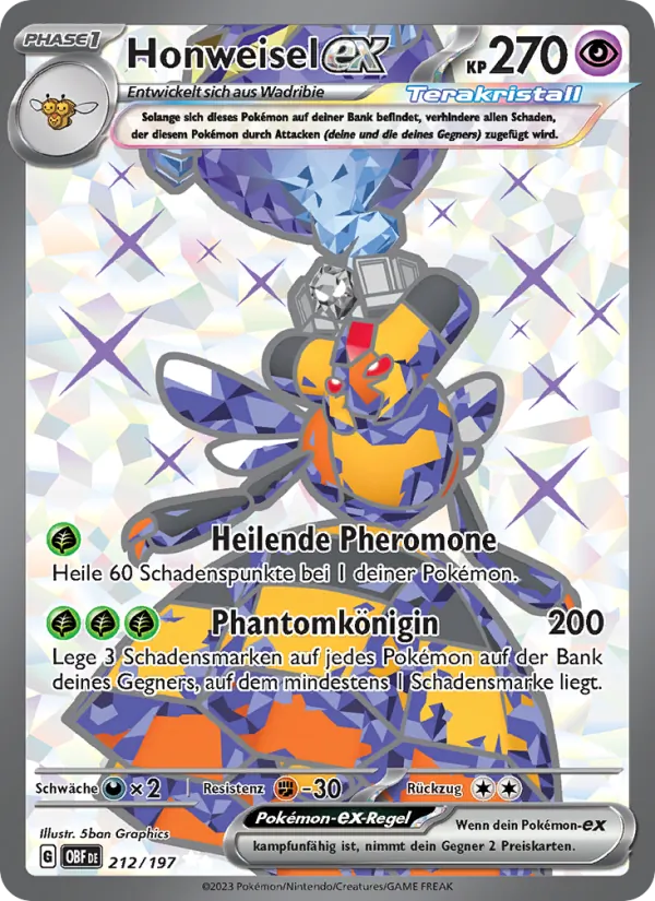 Honweisel-ex Obsidian Flammen 212/197