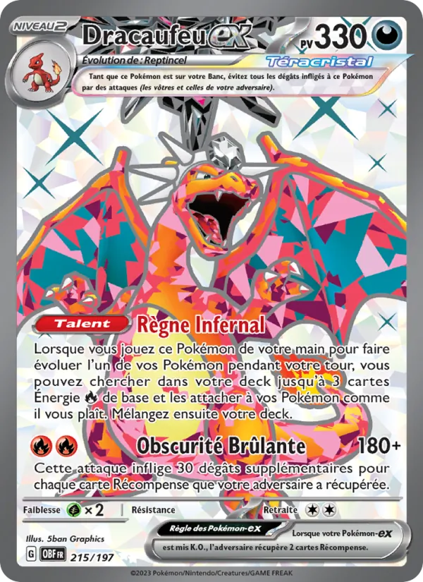 Dracaufeu-ex Flammes Obsidiennes 215/197