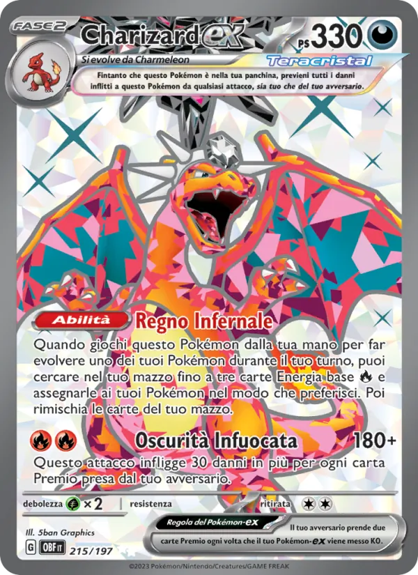 Charizard-ex Ossidiana Infuocata 215/197