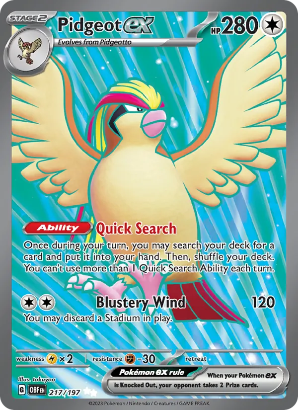 Pidgeot ex Obsidian Flames 217/197