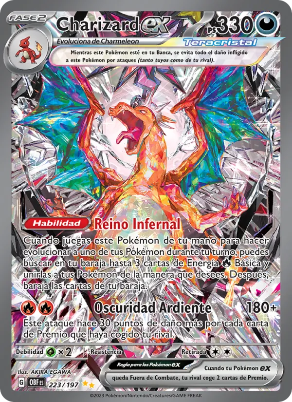 Charizard ex Llamas Obsidianas 223/197
