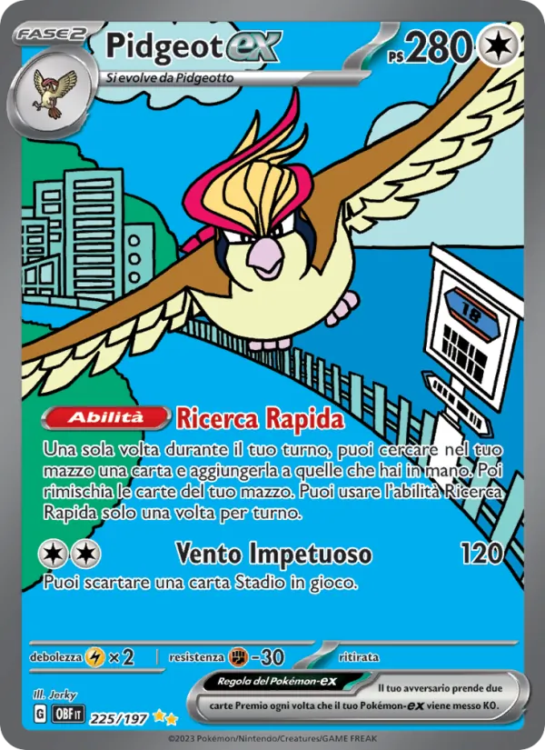 Pidgeot-ex Ossidiana Infuocata 225/197