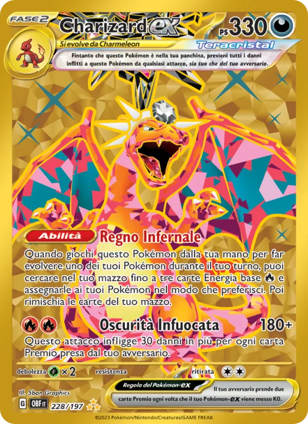 Charizard-ex Ossidiana Infuocata 228/197