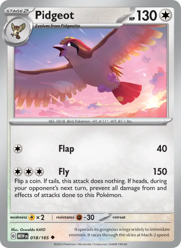 Pidgeot 151 018/165