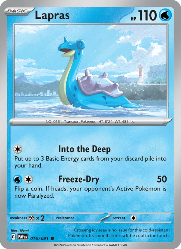 Lapras Paldean Fates 016/91
