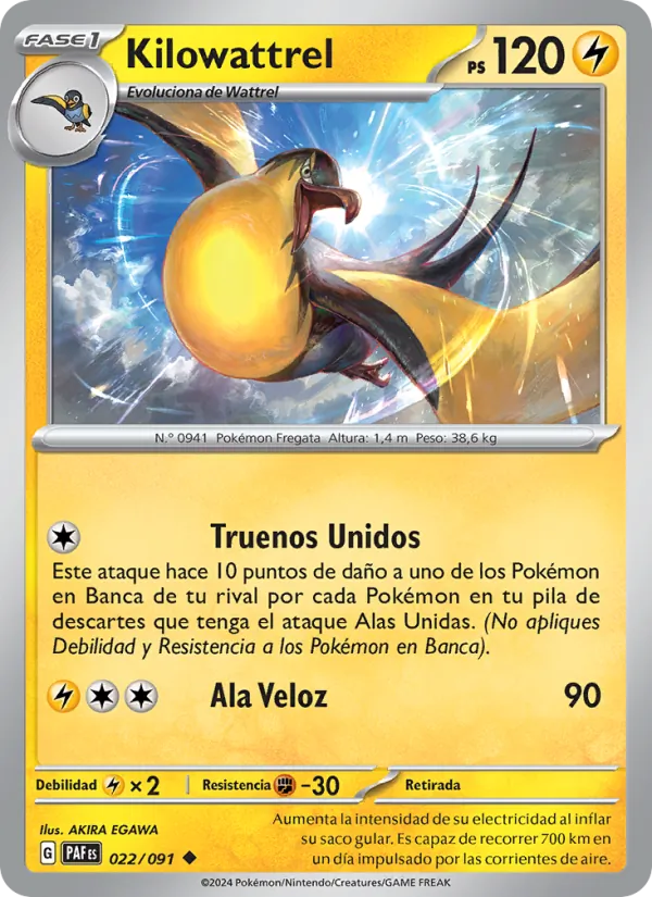 Kilowattrel Destinos de Paldea 022/91