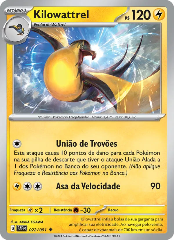 Kilowattrel Destinos de Paldea 022/91