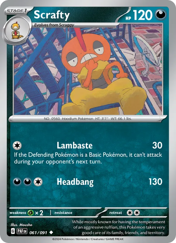 Scrafty Paldean Fates 061/91