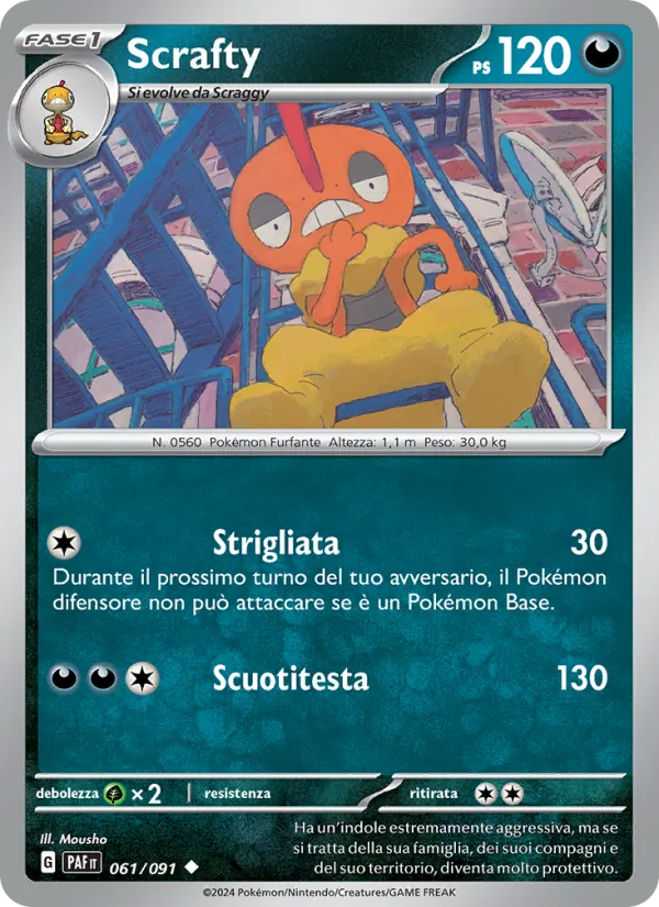 Scrafty Destino di Paldea 061/91