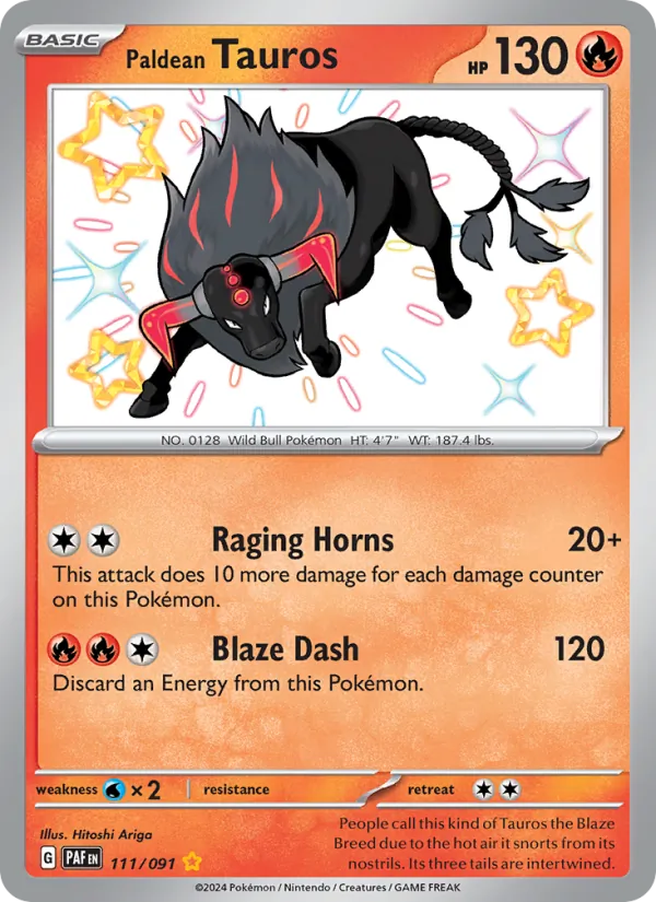 Paldean Tauros Paldean Fates 111/91
