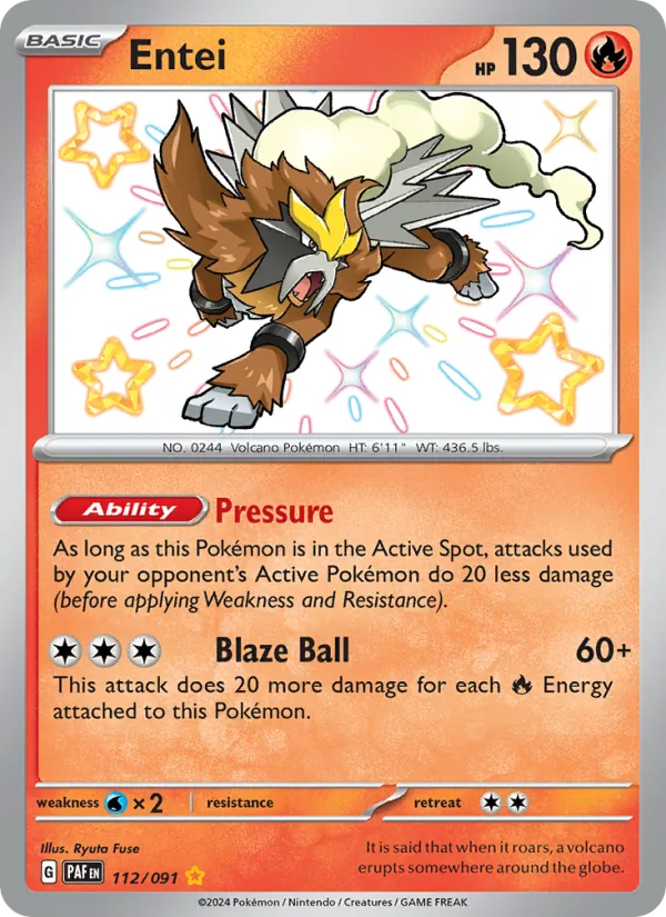 Entei Paldean Fates 112/91