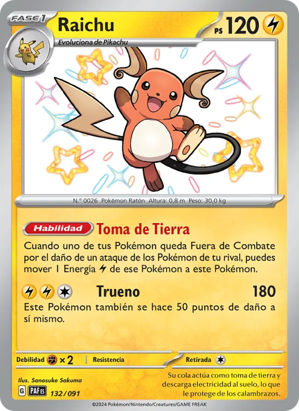 Raichu Destinos de Paldea 132/91