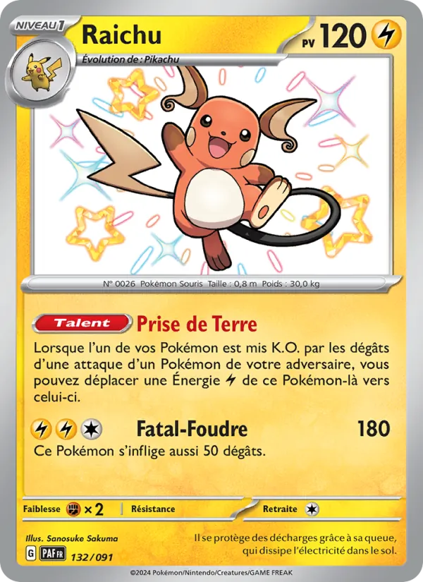 Raichu Destinées de Paldea 132/91