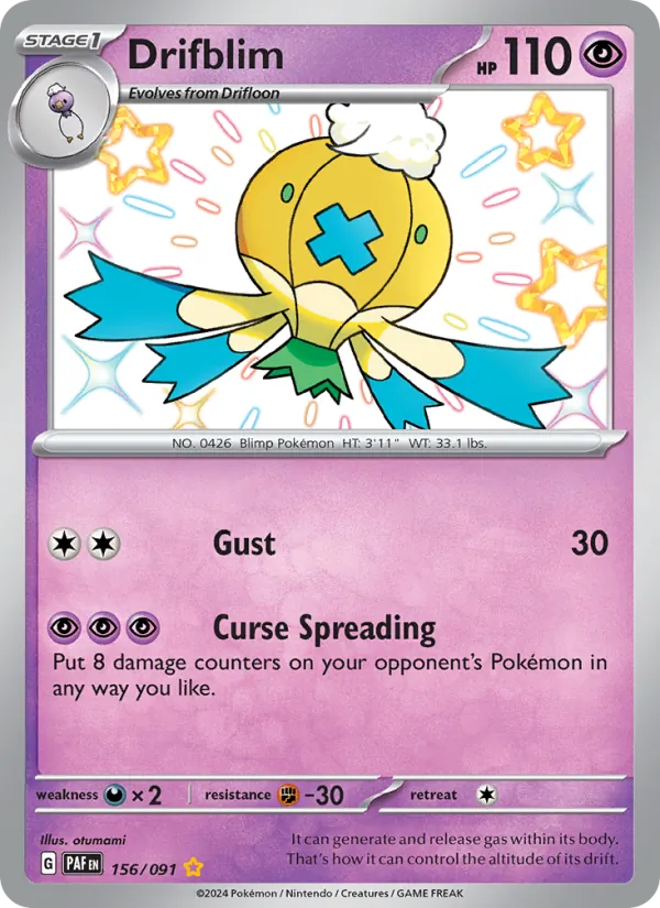 Drifblim Paldean Fates 156/91