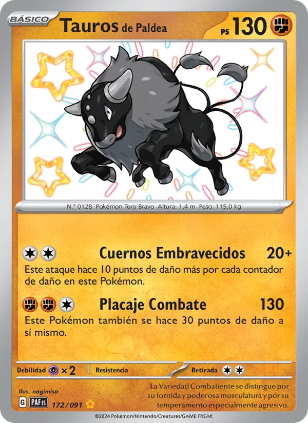 Tauros de Paldea Destinos de Paldea 172/91