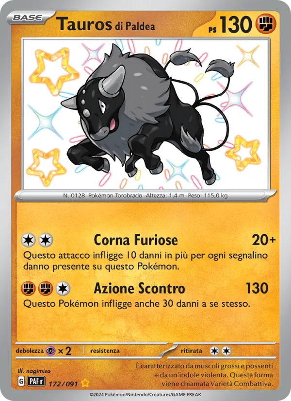 Tauros di Paldea Destino di Paldea 172/91