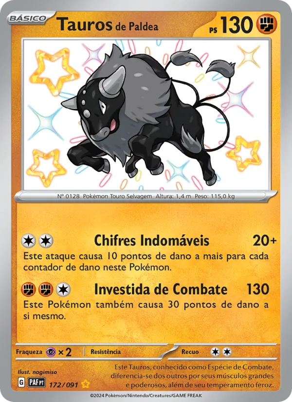 Tauros de Paldea Destinos de Paldea 172/91