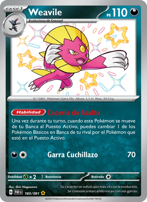 Weavile Destinos de Paldea 183/91