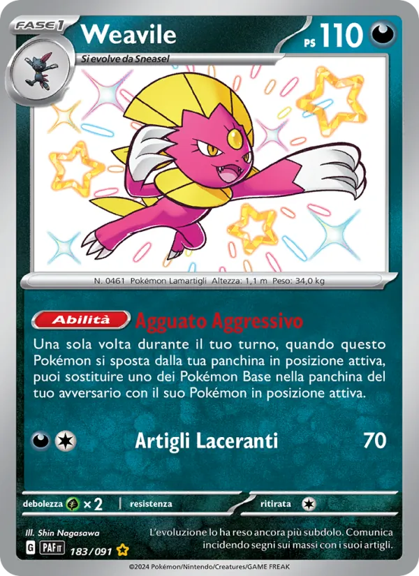 Weavile Destino di Paldea 183/91