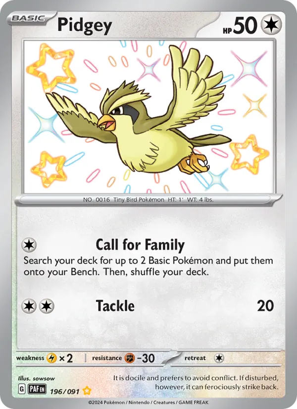 Pidgey Paldean Fates 196/91