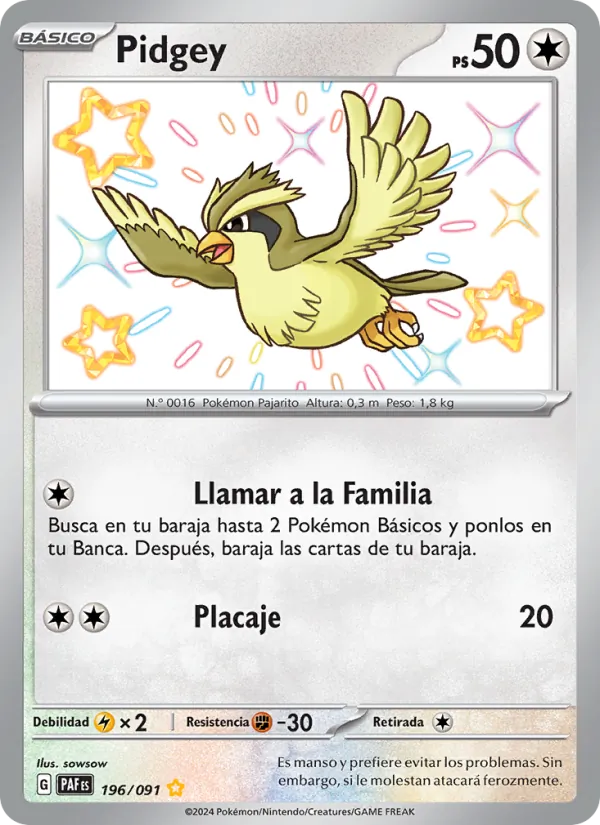 Pidgey Destinos de Paldea 196/91