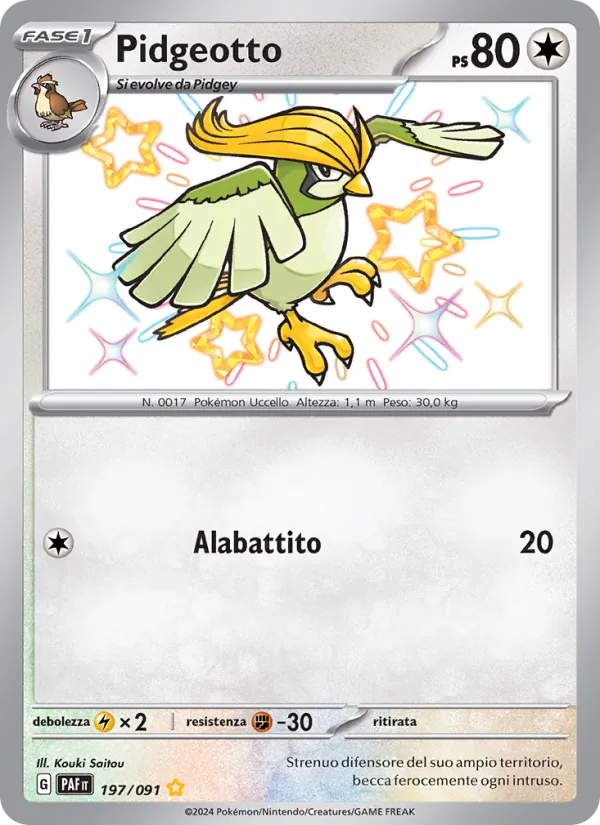 Pidgeotto Destino di Paldea 197/91