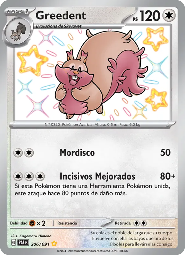Greedent Destinos de Paldea 206/91