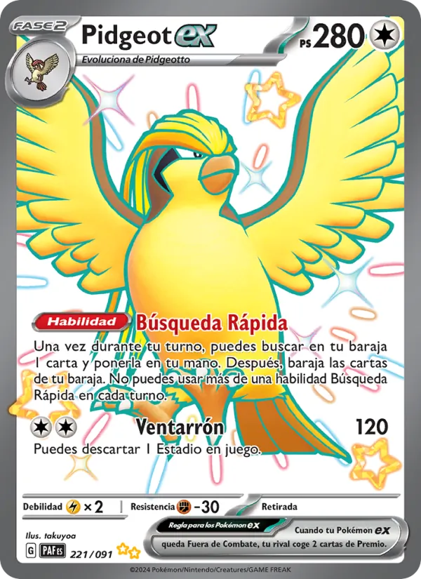 Pidgeot ex Destinos de Paldea 221/91