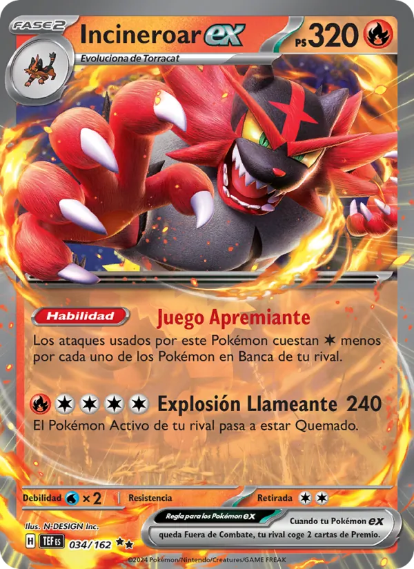 Incineroar ex Fuerzas Temporales 034/162