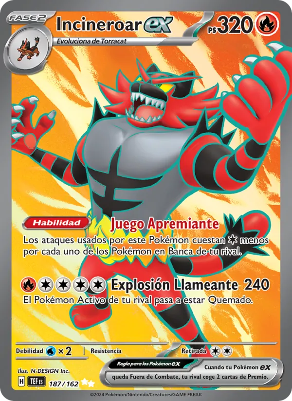 Incineroar ex Fuerzas Temporales 187/162