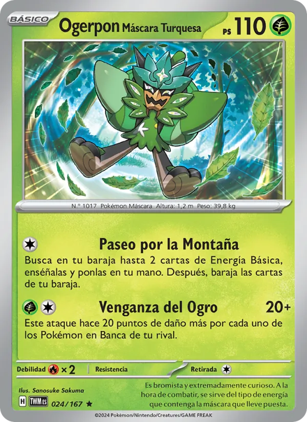 Ogerpon Máscara Turquesa Mascarada Crepuscular 024/167