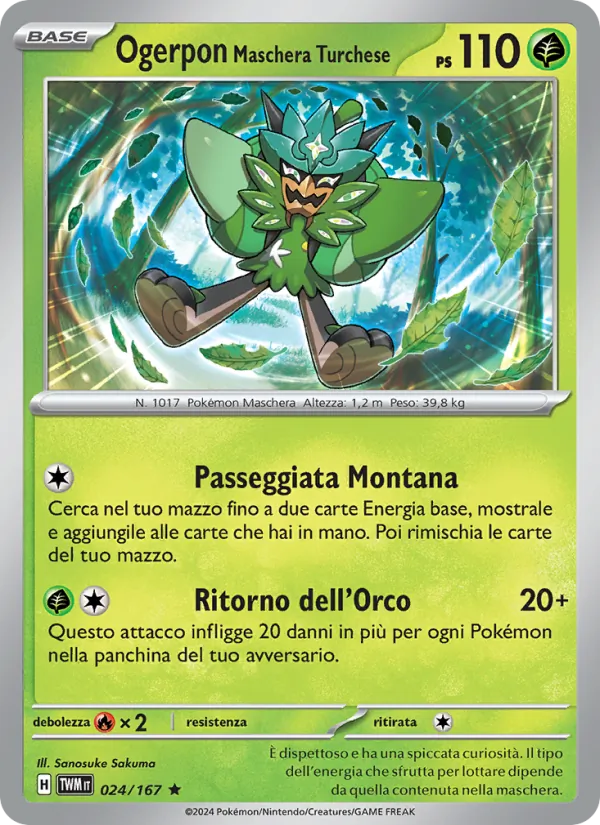 Ogerpon Maschera Turchese Crepuscolo Mascherato 024/167