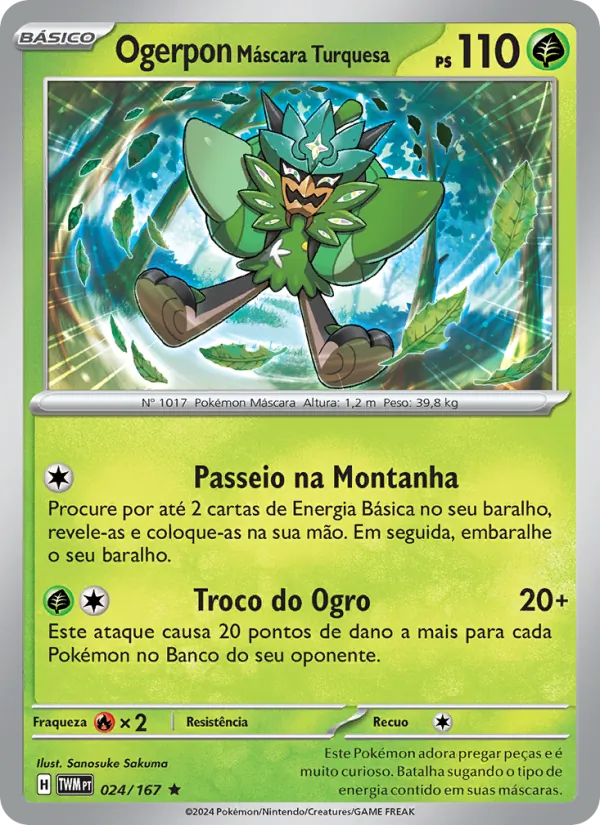 Ogerpon Máscara Turquesa Máscaras do Crepúsculo 024/167