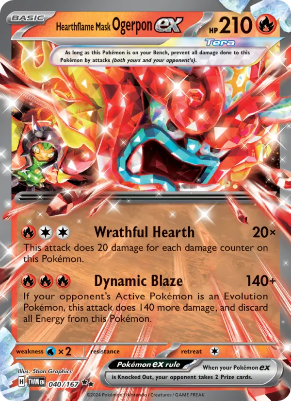 Hearthflame Mask Ogerpon ex Twilight Masquerade 040/167