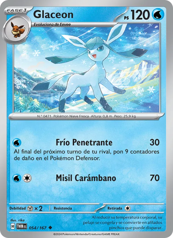 Glaceon Mascarada Crepuscular 054/167