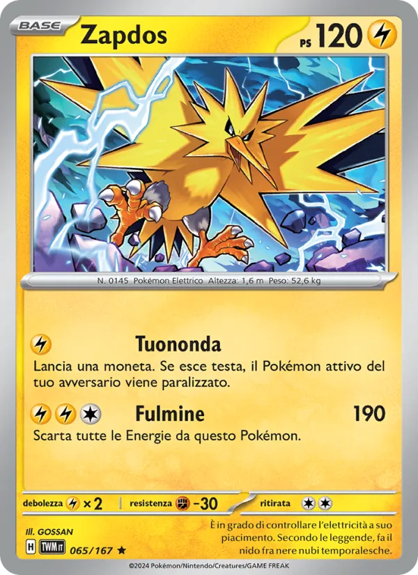 Zapdos Crepuscolo Mascherato 065/167