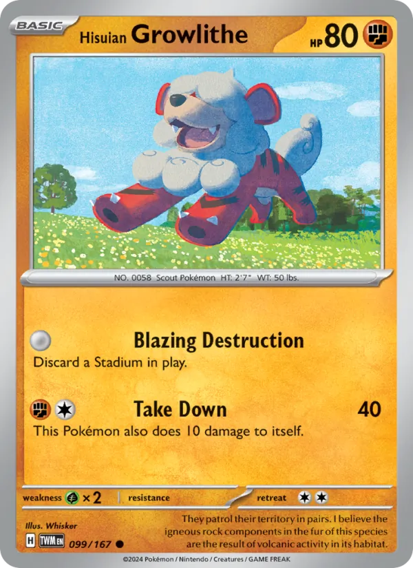 Hisuian Growlithe Twilight Masquerade 099/167