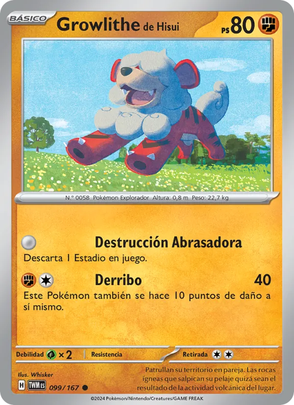 Growlithe de Hisui Mascarada Crepuscular 099/167