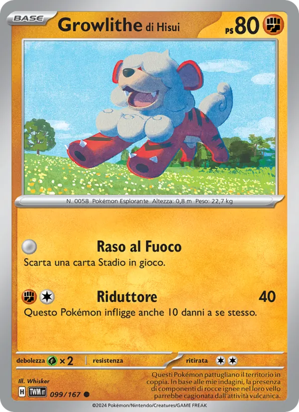 Growlithe di Hisui Crepuscolo Mascherato 099/167