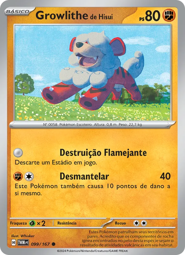 Growlithe de Hisui Máscaras do Crepúsculo 099/167