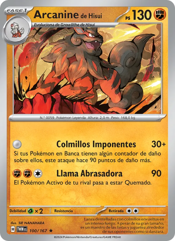Arcanine de Hisui Mascarada Crepuscular 100/167