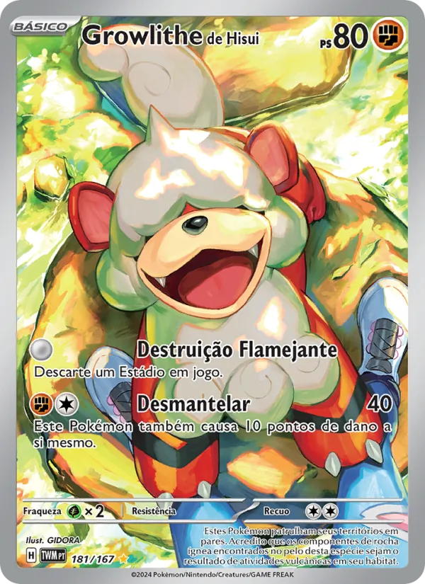 Growlithe de Hisui Máscaras do Crepúsculo 181/167