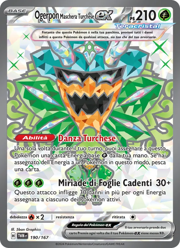 Ogerpon Maschera Turchese-ex Crepuscolo Mascherato 190/167