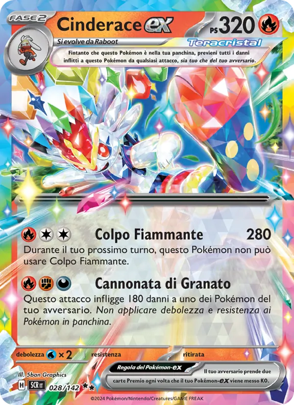 Cinderace-ex Corona Astrale 028/142