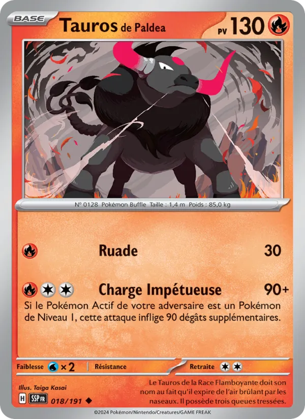 Tauros de Paldea Étincelles Déferlantes 018/191