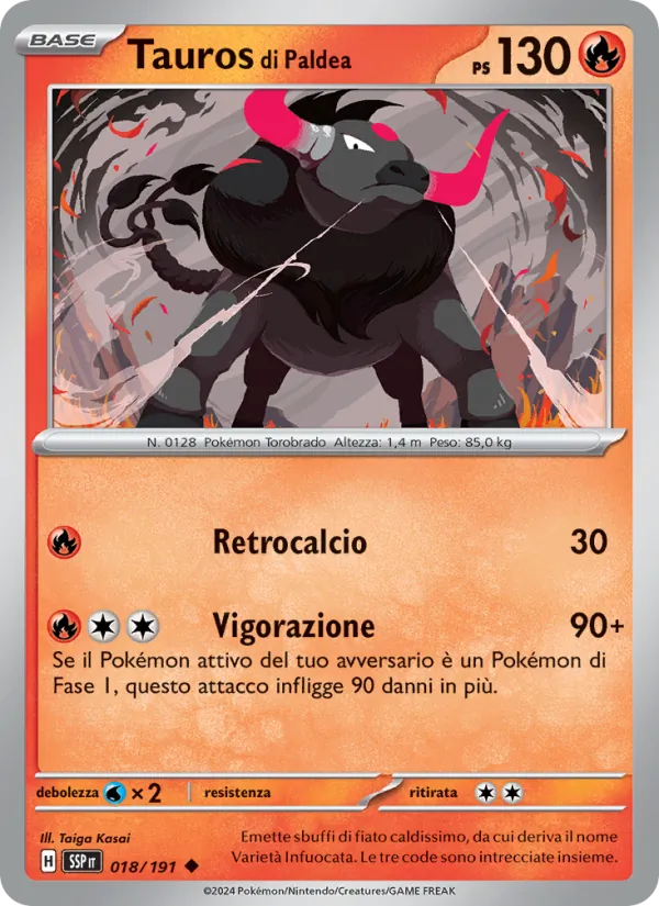 Tauros di Paldea Scintille Folgoranti 018/191