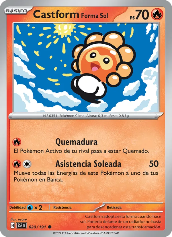 Castform Forma Sol Chispas Fulgurantes 020/191
