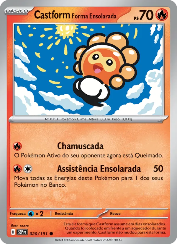 Castform Forma Ensolarada Fagulhas Impetuosas 020/191