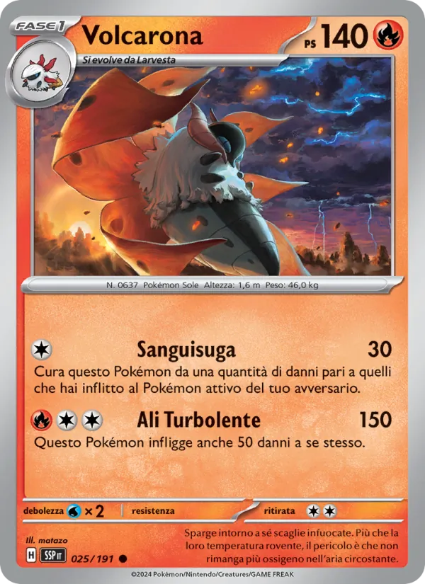 Volcarona Scintille Folgoranti 025/191